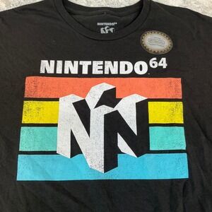 Nintendo T-Shirt Nintendo 64 2XL Black Retro Rainbow Logo Graphic Tee 2020